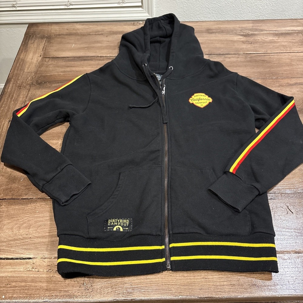 Dirtybird Records Campout Small Black Sweatshirt Zip Hoodie Jacket